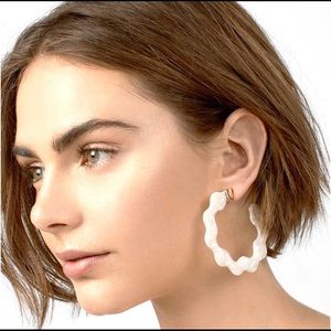 White Tortoise Hoop Earrings